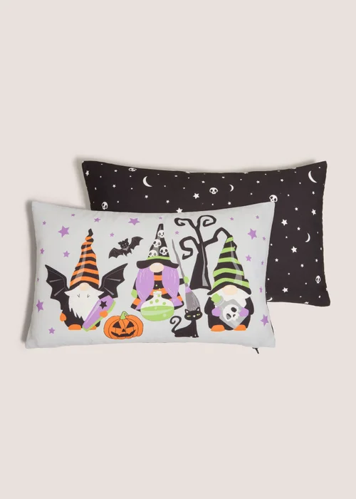Black Halloween Gnome Printed Cushion Image 2