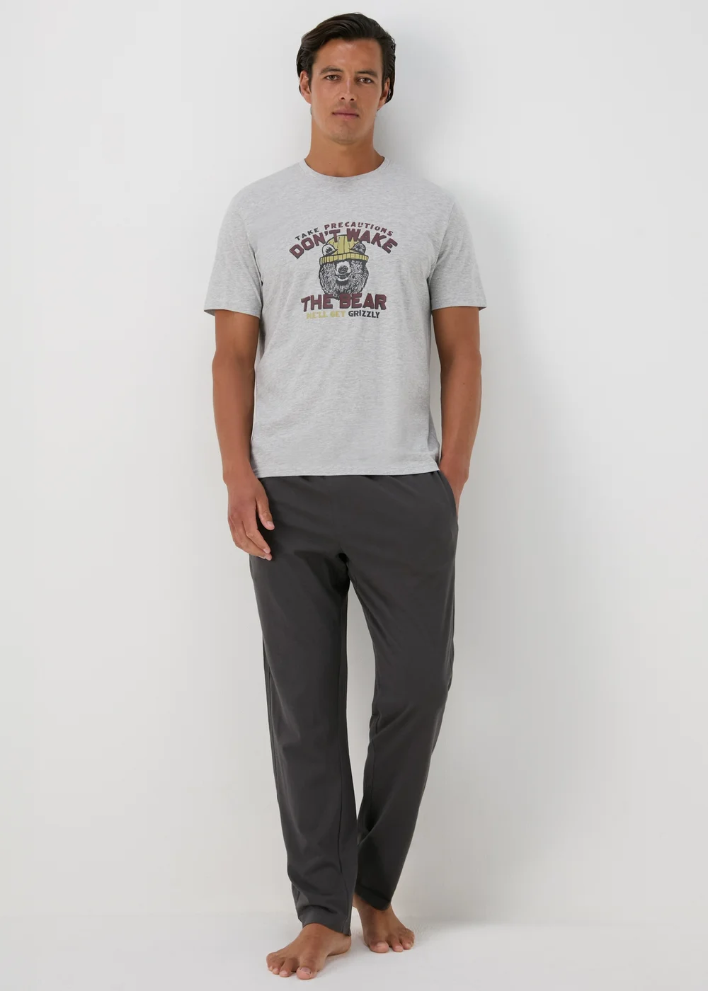 Charcoal Bear Pyjama Set - Extra small Image 1