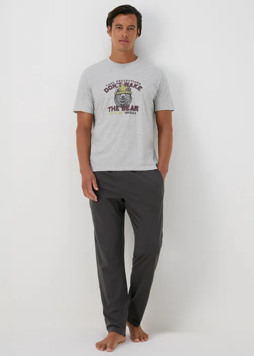 Charcoal Bear Pyjama Set - Extra small Image 1
