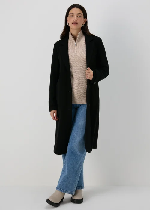 Beige Zip Ribbed Jumper - XS Image 4