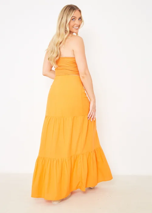 In The Style Orange Tiered Maxi Skirt - Size 8 Image 3