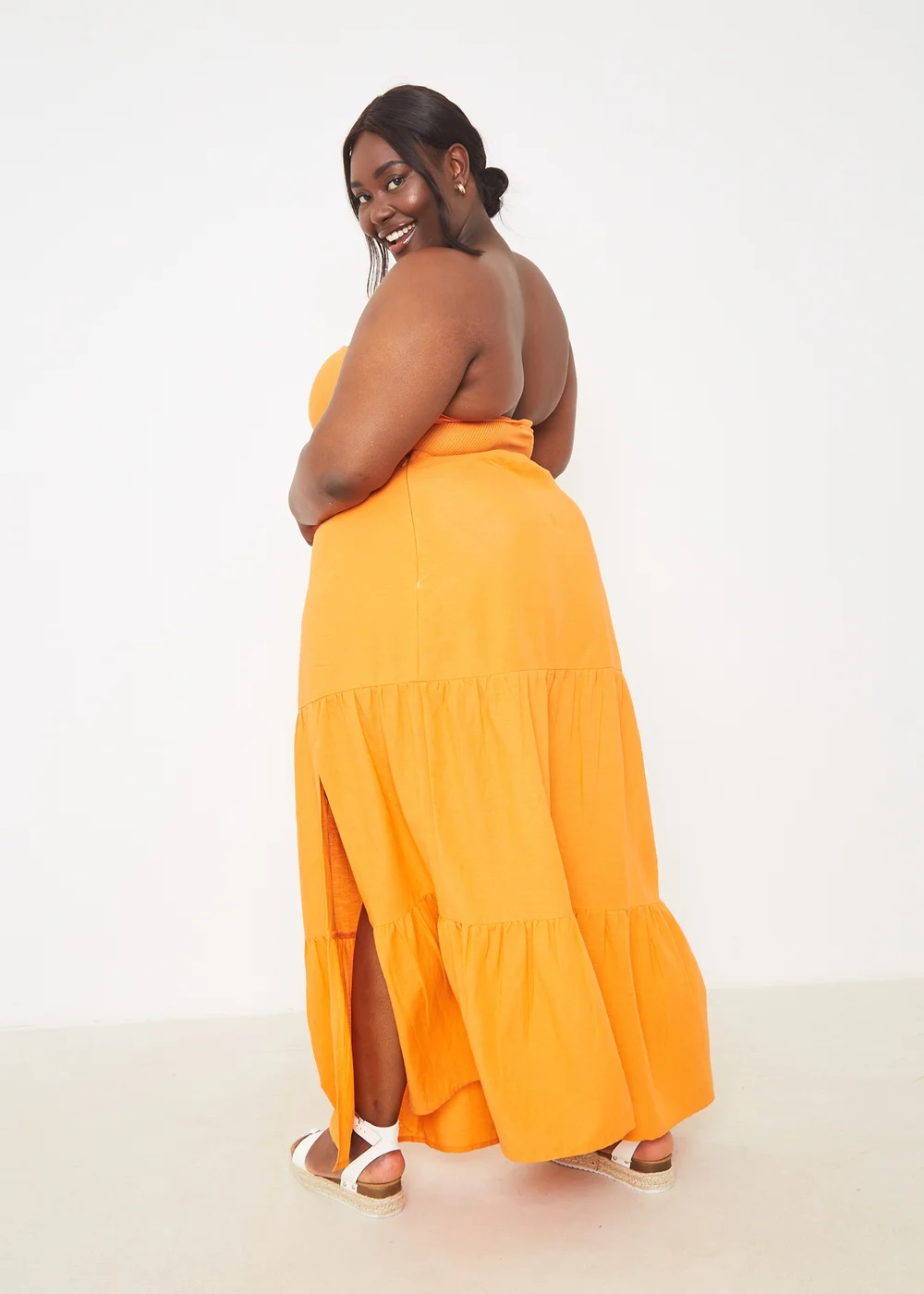 In The Style Orange Tiered Maxi Skirt - Size 8 Image 6