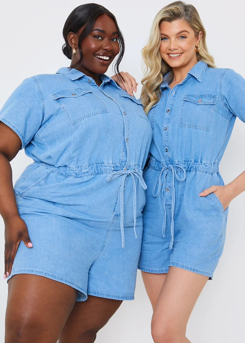 In The Style Blue Button Playsuit - 8 Image 1