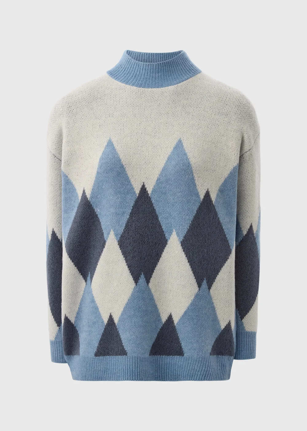 Blue Diamond Knitted Jumper - XS Image 4