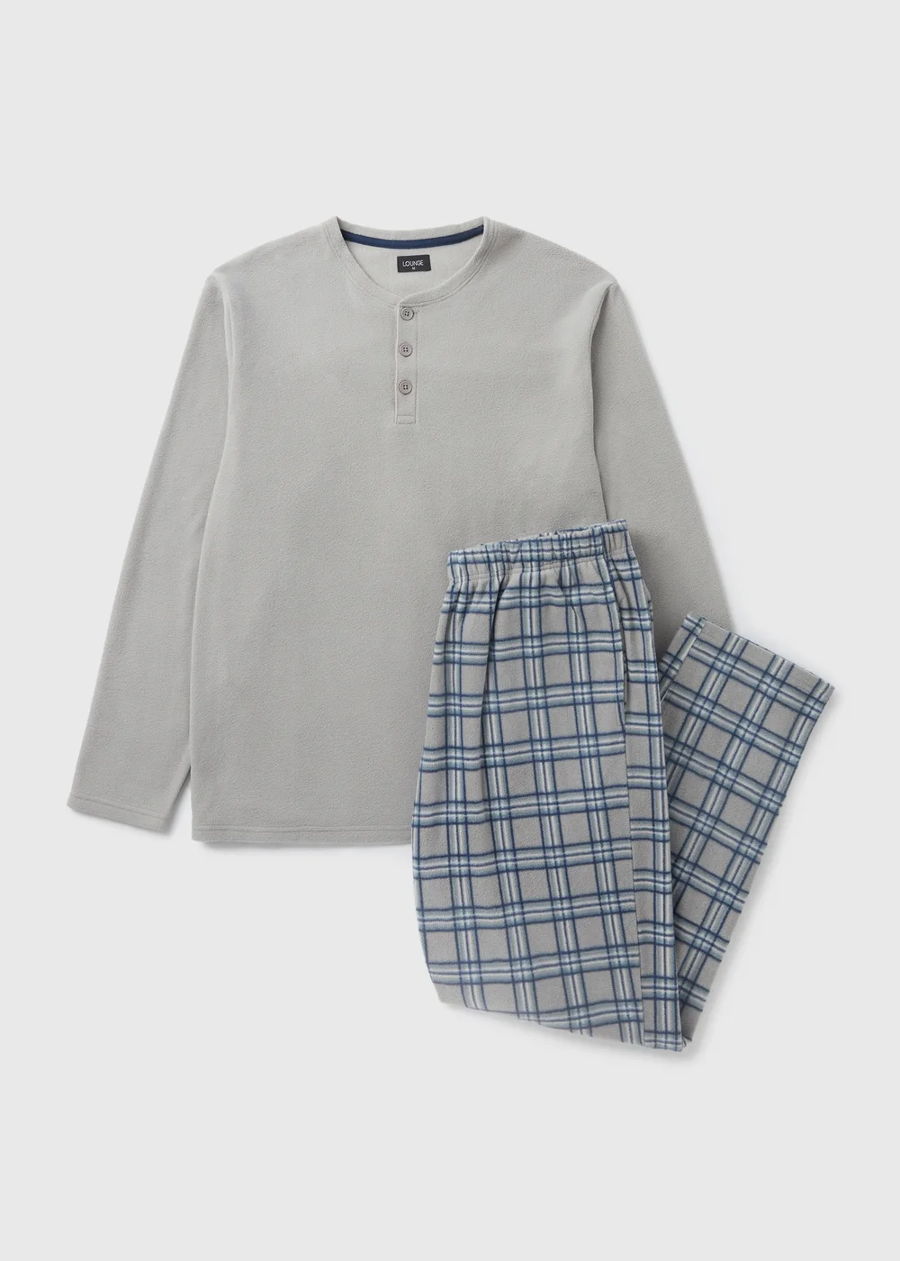 Grey Check Fleece Pyjama Set - Extra small Image 3
