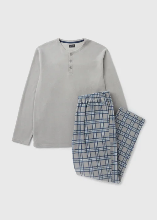 Grey Check Fleece Pyjama Set - Extra small Image 3