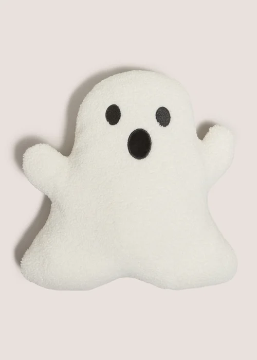 White Ghost Shaped Cushion Image 1
