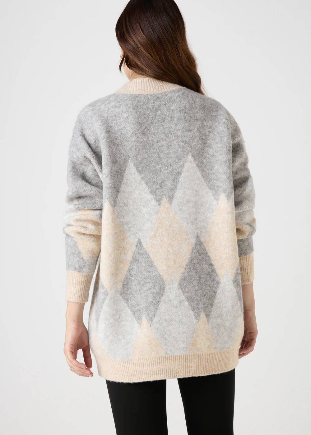 Beige Diamond Knitted Jumper - XS Image 2