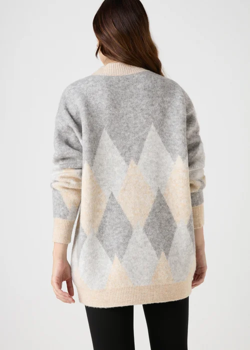 Beige Diamond Knitted Jumper - XS Image 2