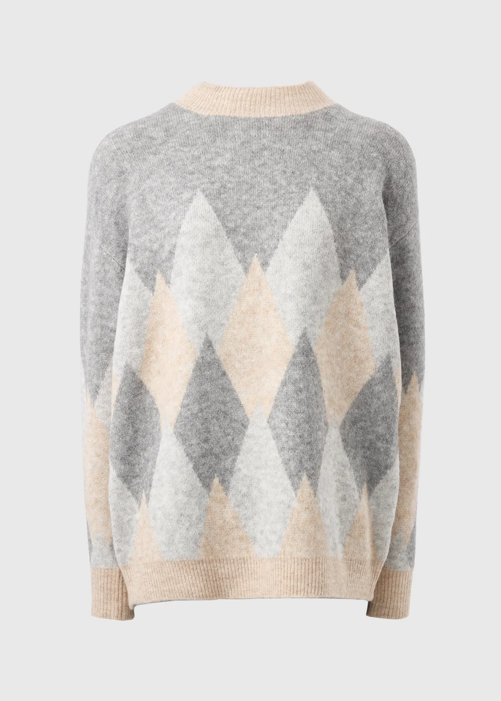 Beige Diamond Knitted Jumper - XS Image 4