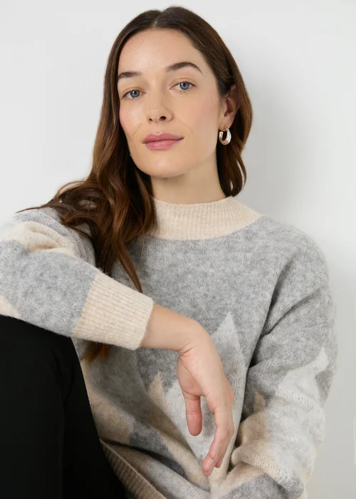 Beige Diamond Knitted Jumper - XS Image 3
