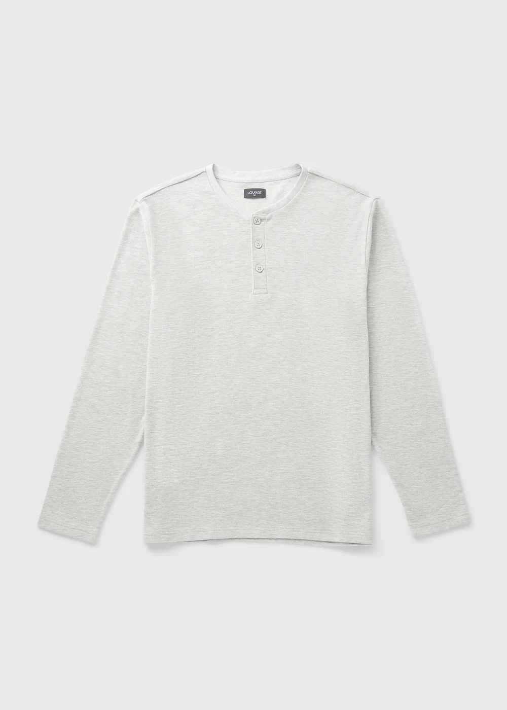 Grey Textured Long Sleeve Pyjama Top - Extra small Image 3