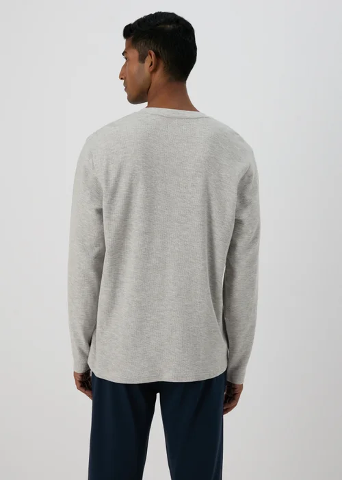 Grey Textured Long Sleeve Pyjama Top - Extra small Image 2