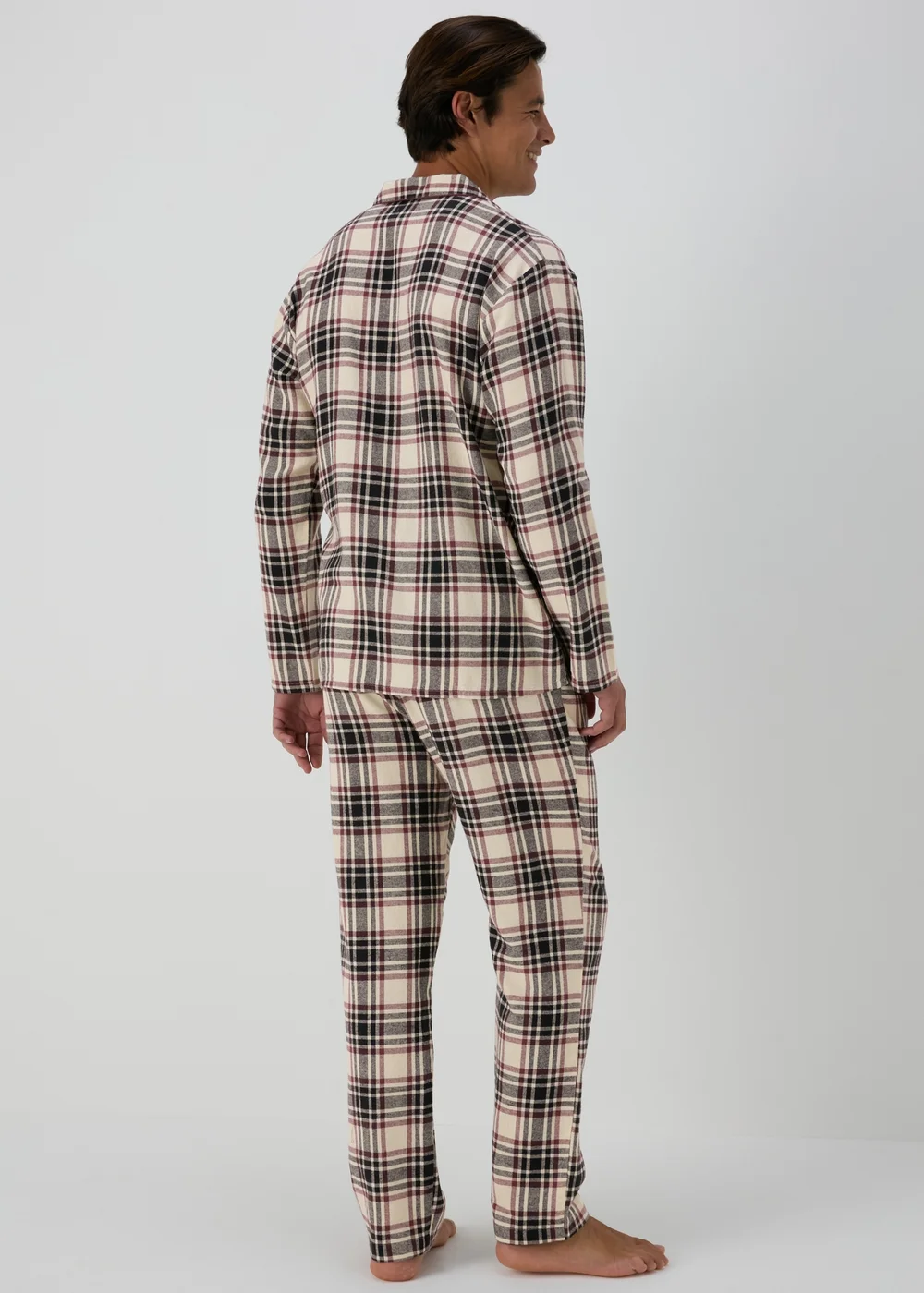 Ecru Check Brushed Pyjama Set - Small Image 2