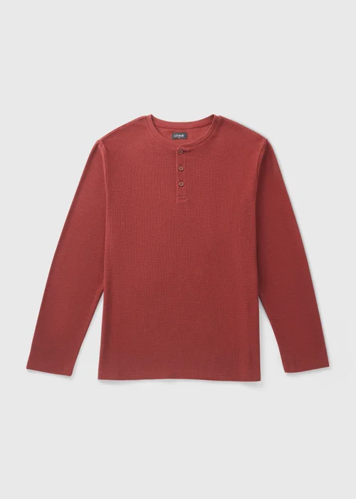 Burgundy Textured Long Sleeve Pyjama Top - Extra small Image 4