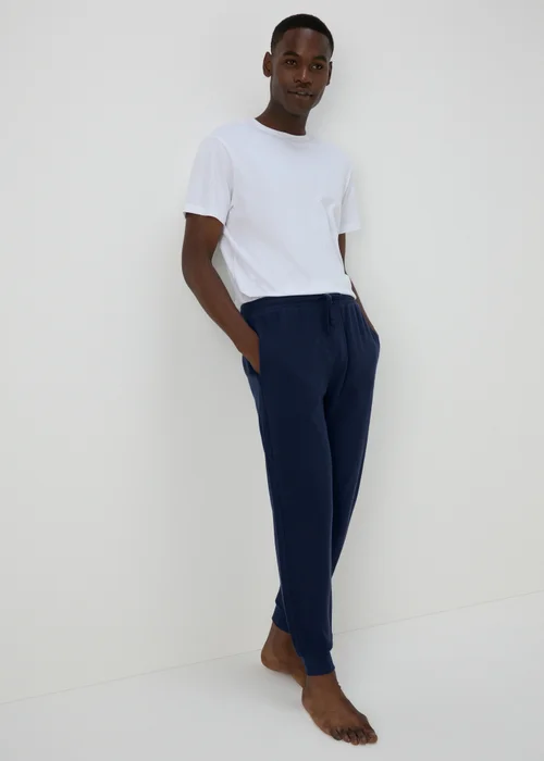 Navy Textured Pyjama Bottoms - Extra small Image 1