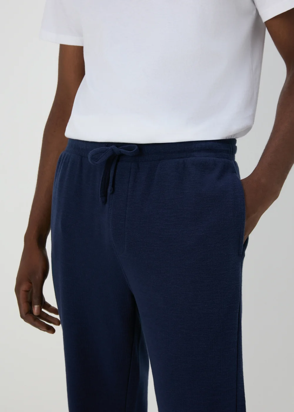 Navy Textured Pyjama Bottoms - Extra small Image 3
