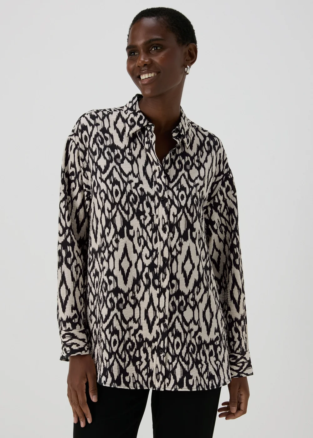 Et Vous Black Ikat Airflow Shirt - 8 Image 1