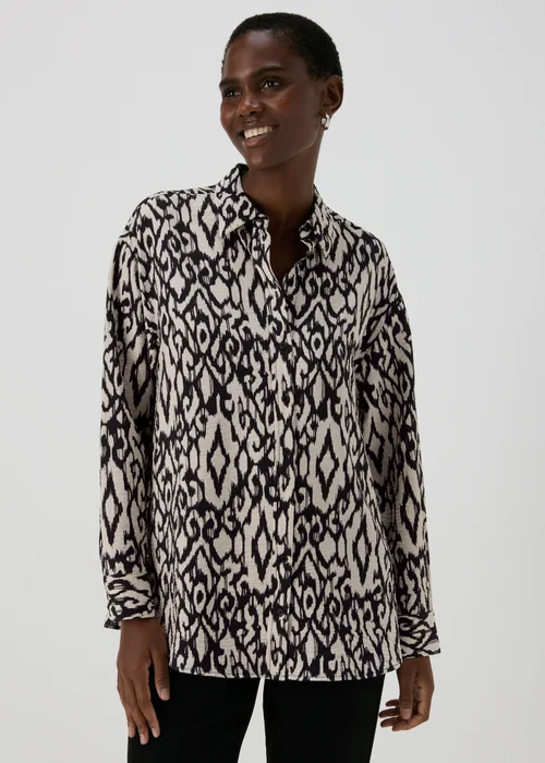 Et Vous Black Ikat Airflow Shirt - 8 Image 1