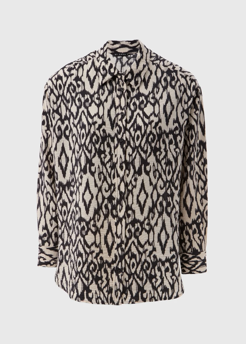 Et Vous Black Ikat Airflow Shirt - 8 Image 4