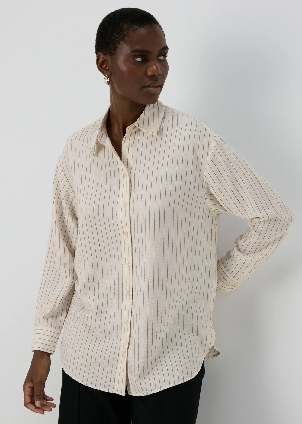 Et Vous Neutral Stripe Airflow Shirt - 8 Image 1