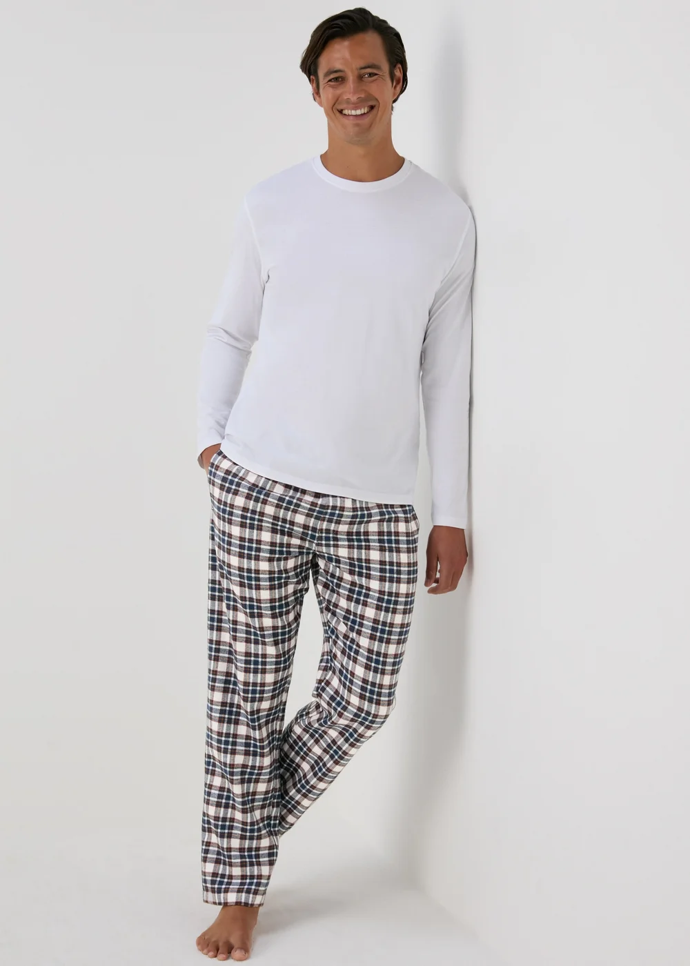 Ecru Check Pyjama Bottoms - Extra small Image 1