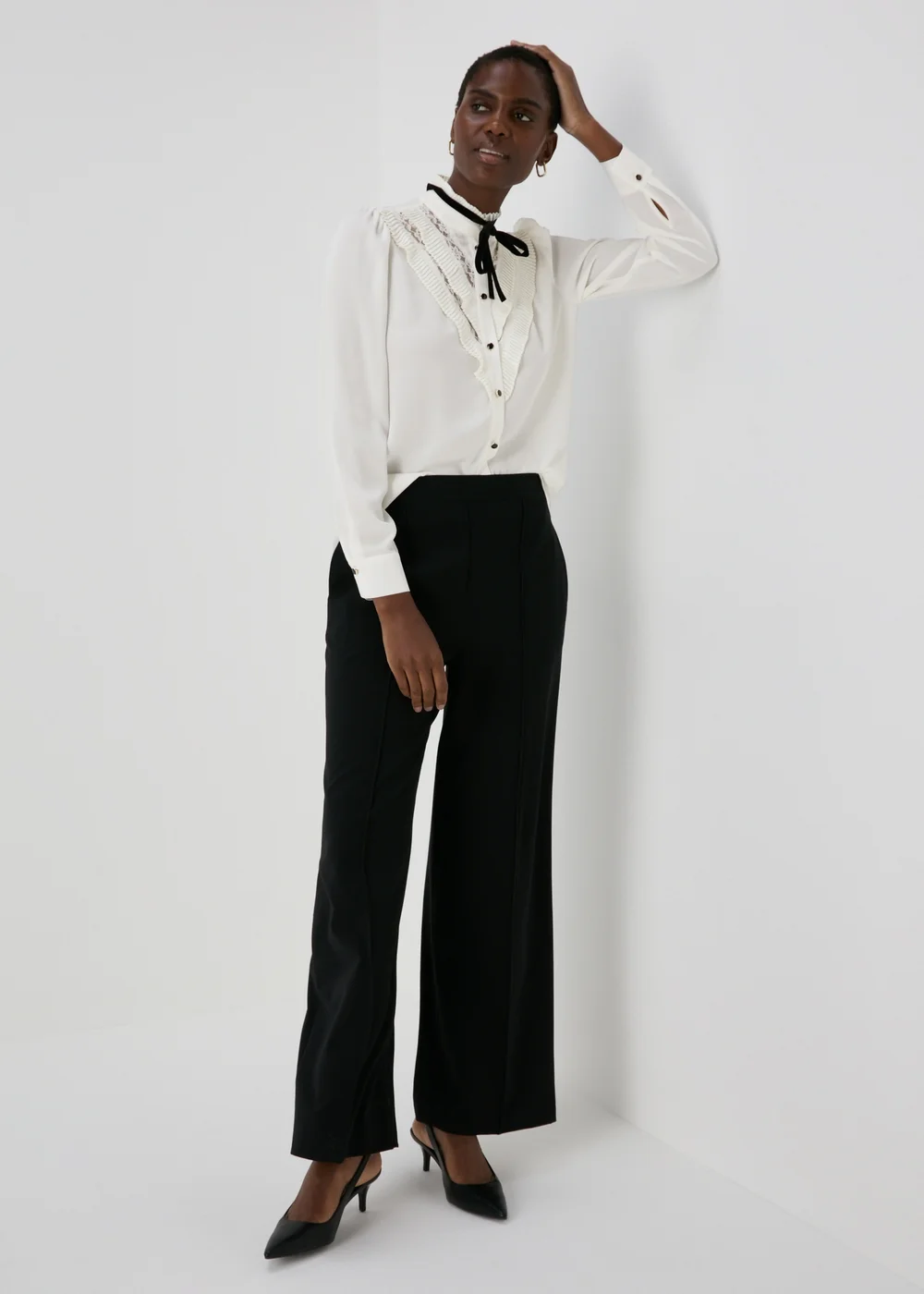 Et Vous White Neck Tie Blouse - 8 Image 3