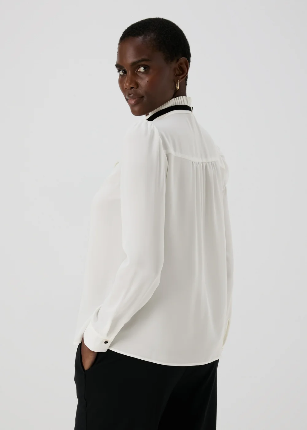 Et Vous White Neck Tie Blouse - 8 Image 2