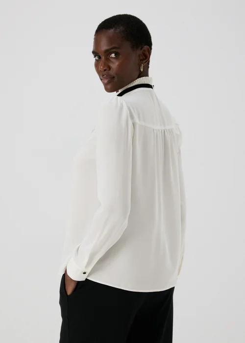 Et Vous White Neck Tie Blouse - 8 Image 2
