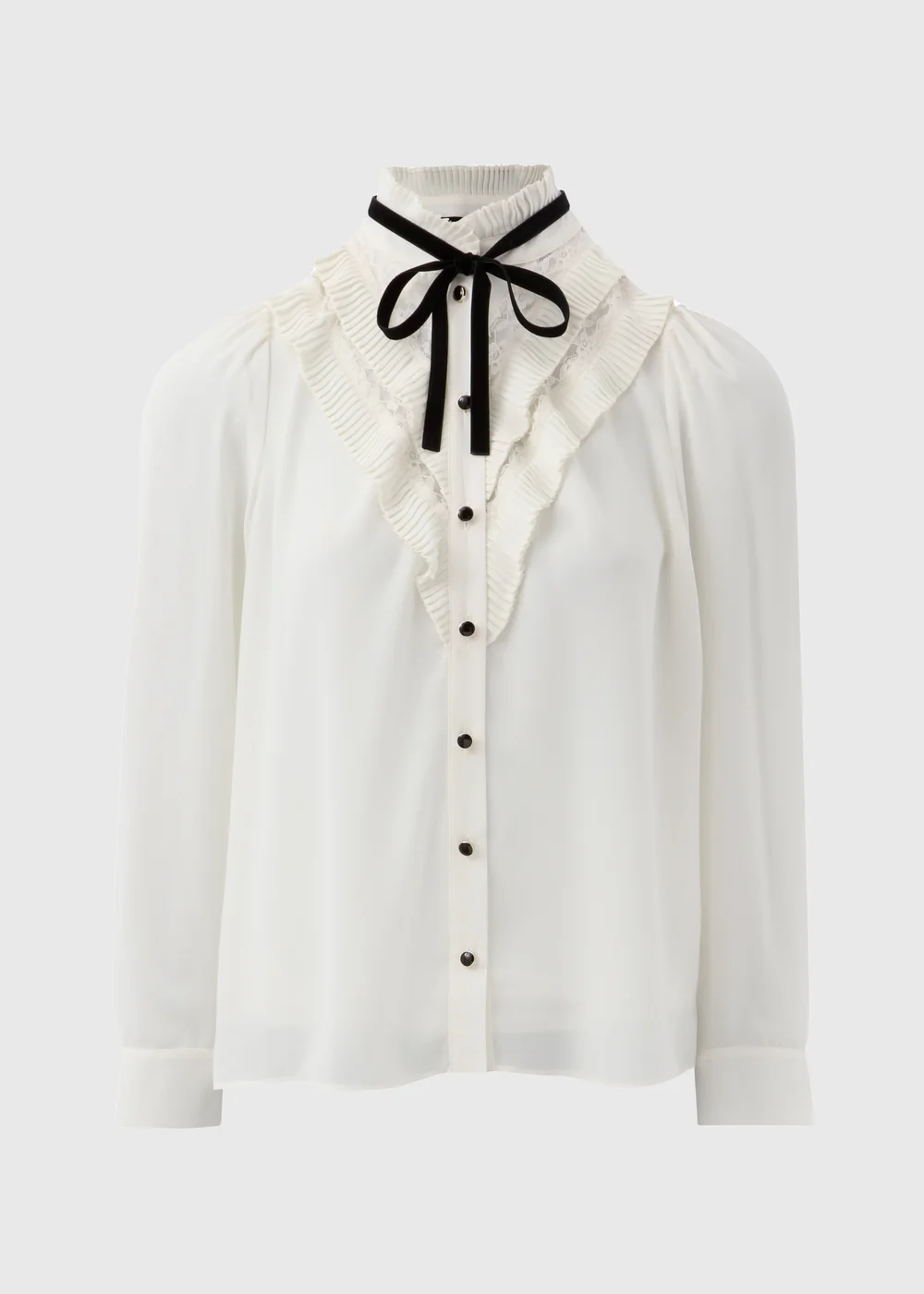 Et Vous White Neck Tie Blouse - 8 Image 4