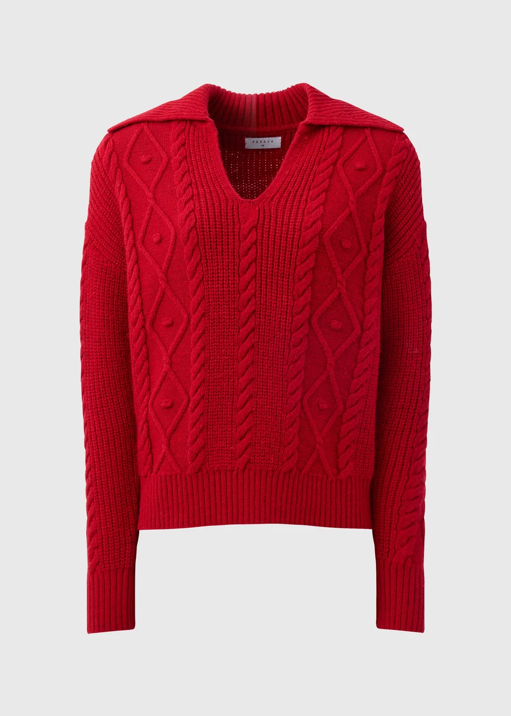 Red Open Collar Cable Jumper - XS Image 4