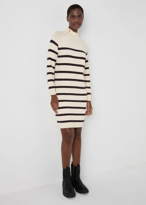 Cream Stripe Knitted Dress - XS Image 1