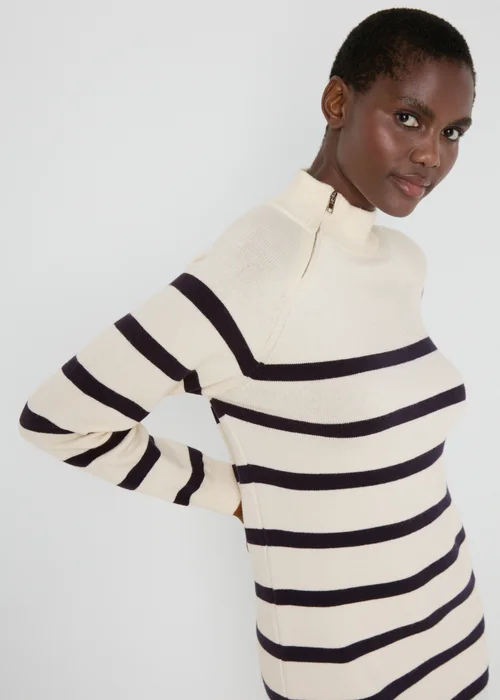 Cream Stripe Knitted Dress - XS Image 3