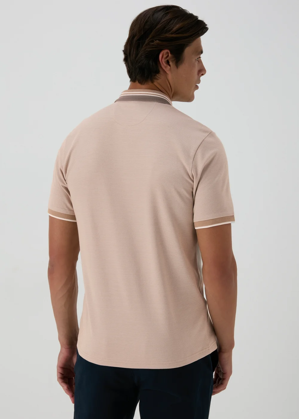 Stone Modal Zip Polo Shirt - S Image 2