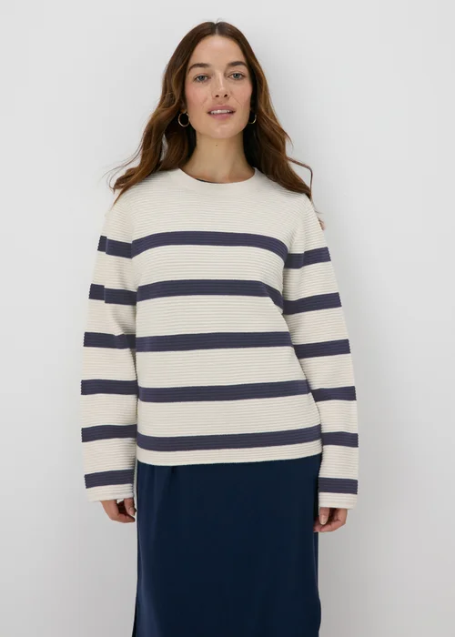 Papaya Petite Navy Stripe Jumper - XS Image 1