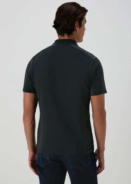 Black Interlock Panel Polo Shirt - S Image 2