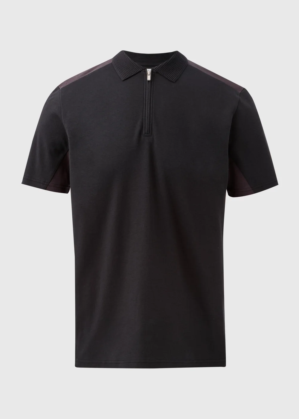 Black Interlock Panel Polo Shirt - S Image 4