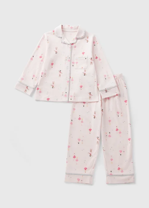 Girls Pink Ballerina Pyjama Set (1-7yrs) - 1 half year to 2 Image 1