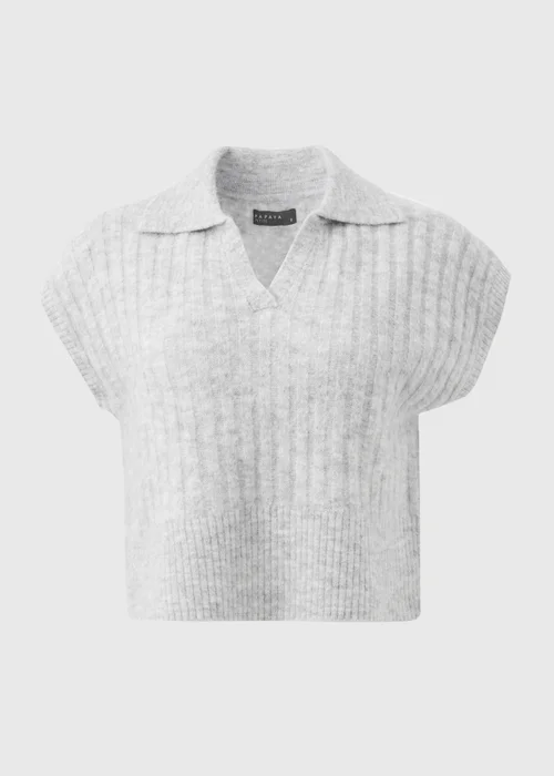 Papaya Petite Grey Ribbed Open Collar Vest - XS Image 5