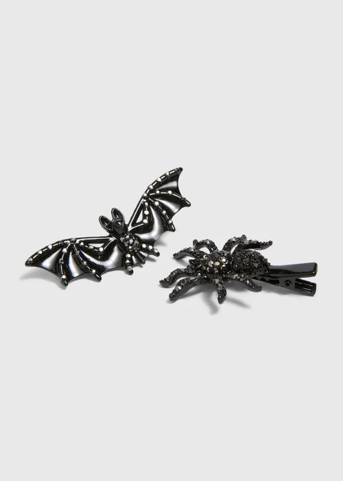 2 Pack Halloween Black Hair Clips - One Size Image 2