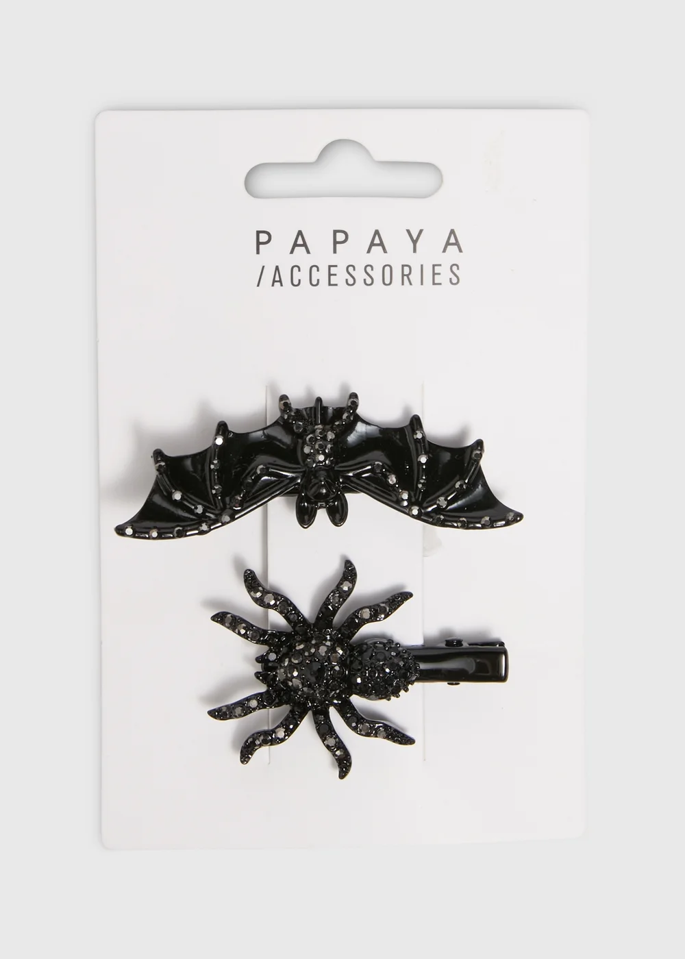 2 Pack Halloween Black Hair Clips - One Size Image 1