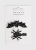 2 Pack Halloween Black Hair Clips - One Size Image 1