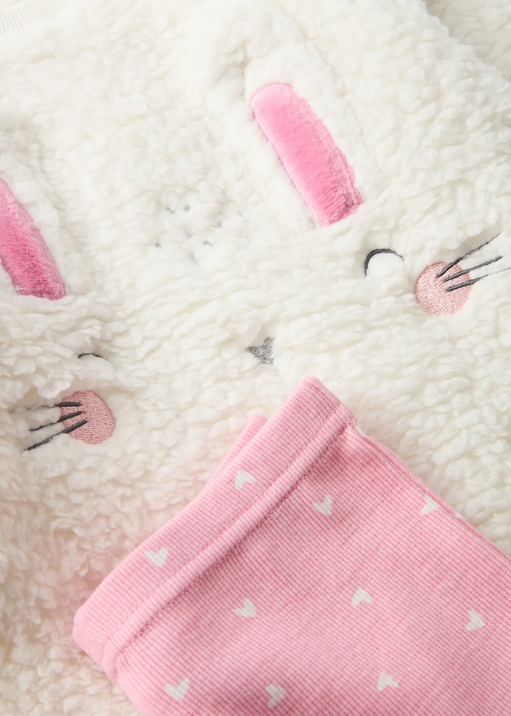 Girls Pink Bunny Top & Leggings Pyjama Set (1-7yrs) - 1 half year to 2 Image 2