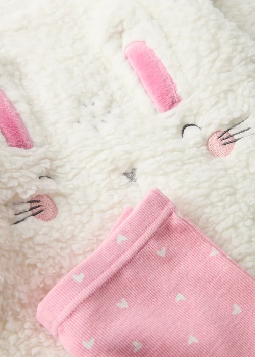 Girls Pink Bunny Top & Leggings Pyjama Set (1-7yrs) - 1 half year to 2 Image 2