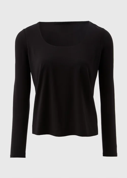 Et Vous Black Square Neck Top - Size 8 Image 4