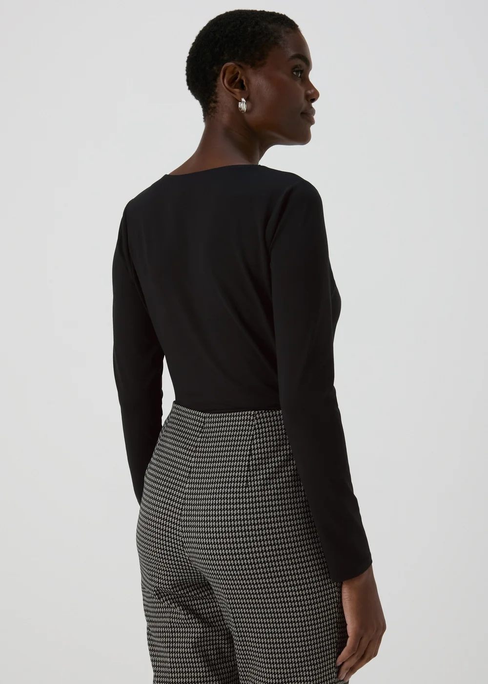 Et Vous Black Square Neck Top - Size 8 Image 2