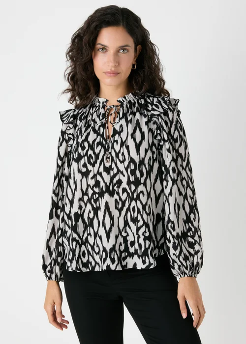 Et Vous Monochrome Ikat Print Blouse - 8 Image 1