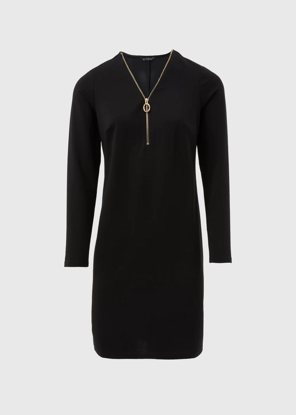 Et Vous Black Knee Length Jersey Dress - 8 Image 4