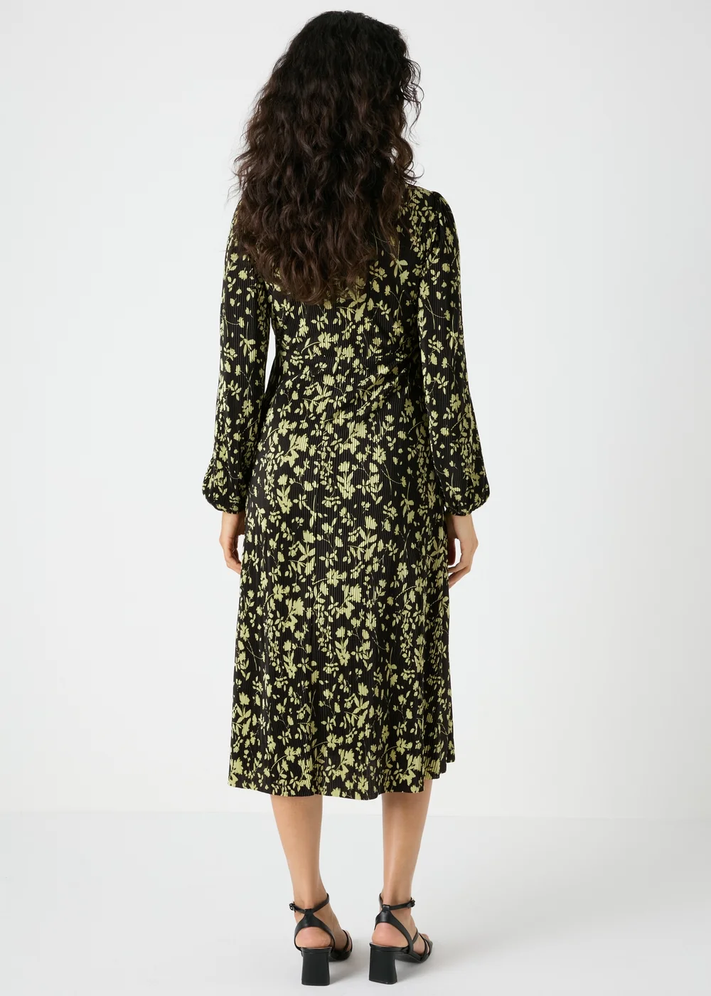 Et Vous Black Plisse Floral Midi Dress - 8 Image 2