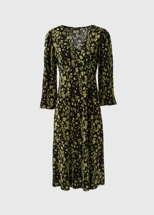 Et Vous Black Plisse Floral Midi Dress - 8 Image 4